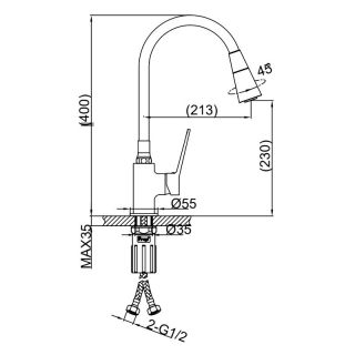 Смеситель для кухни Frap F4462-3 белый